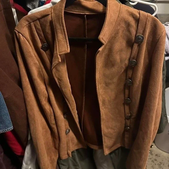 Brown suede jacet - Picture 1 of 4